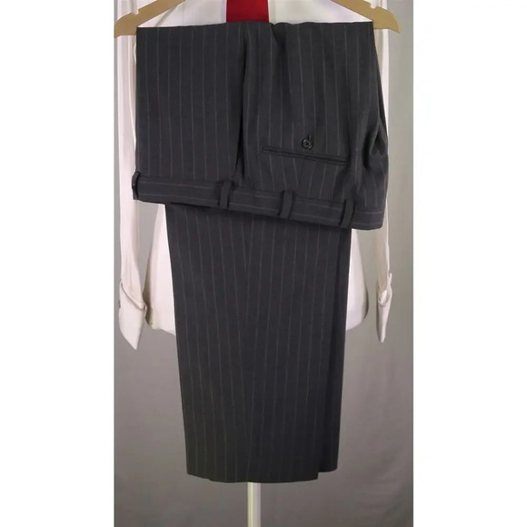 Brooks Brothers Madison BrooksCool Full Canvas Gray Striped 2-Btn Wool Suit 43R - Picture 11 of 16